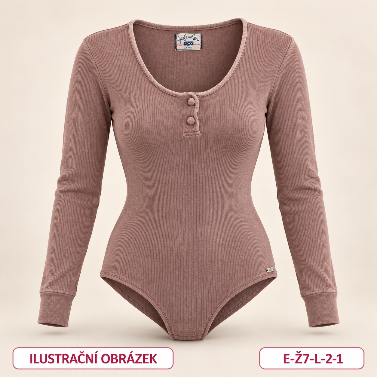 Dámské žebrované body s dlouhým rukávem – vel. L