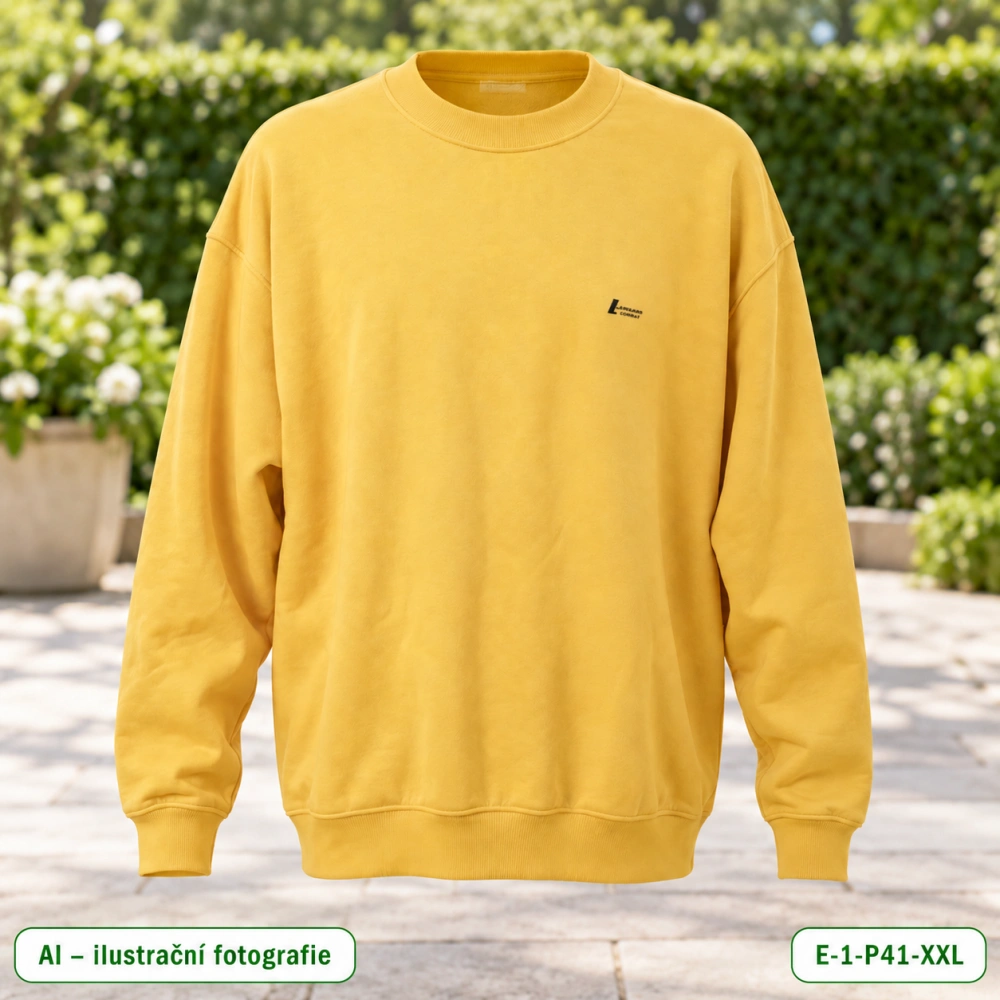 Pánská žlutá mikina s kulatým výstřihem – vel. 2XL
