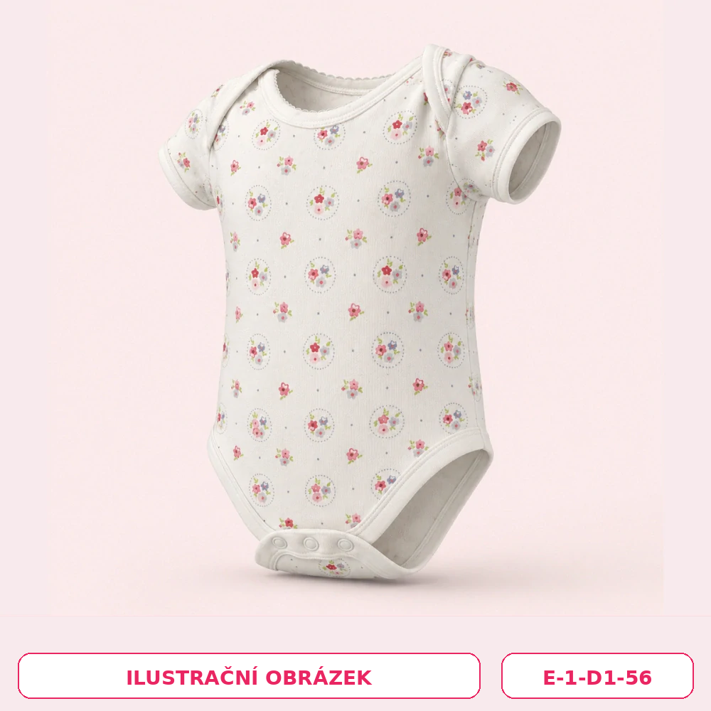 Dívčí květované body s krátkým rukávem, vel. 56