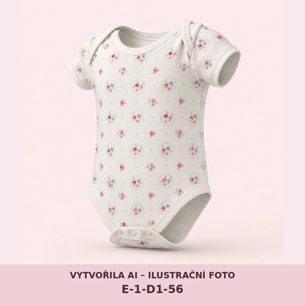 Dívčí květované body s krátkým rukávem, vel. 56