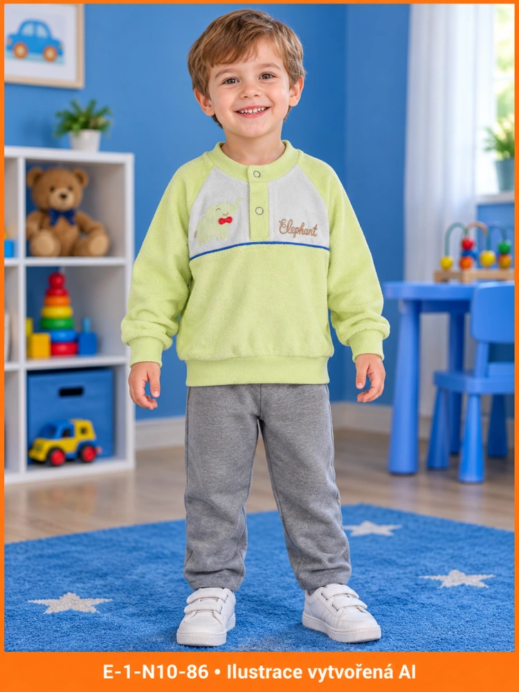 Neutrální mikina se slonem Elephant, štítek vel. 98