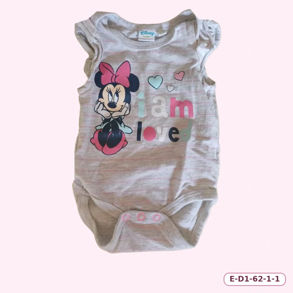 Dívčí šedé body Disney Minnie s krátkým rukávem, vel. 62