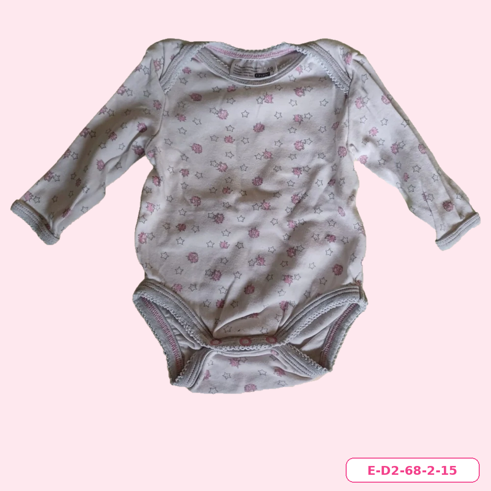 Dívčí body s hvězdičkami a růžovým vzorem, vel. 68