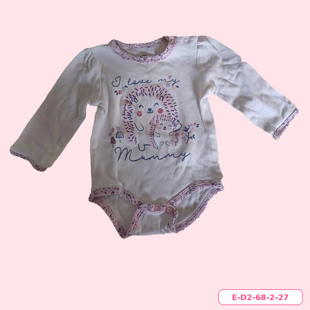 Dívčí body s ježky a nápisem I love my Mummy, vel. 68