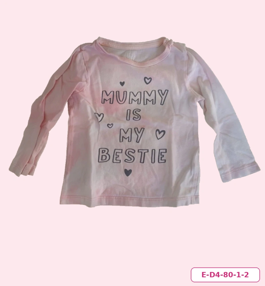Dívčí tričko Mummy is my bestie s dlouhým rukávem, vel. 80