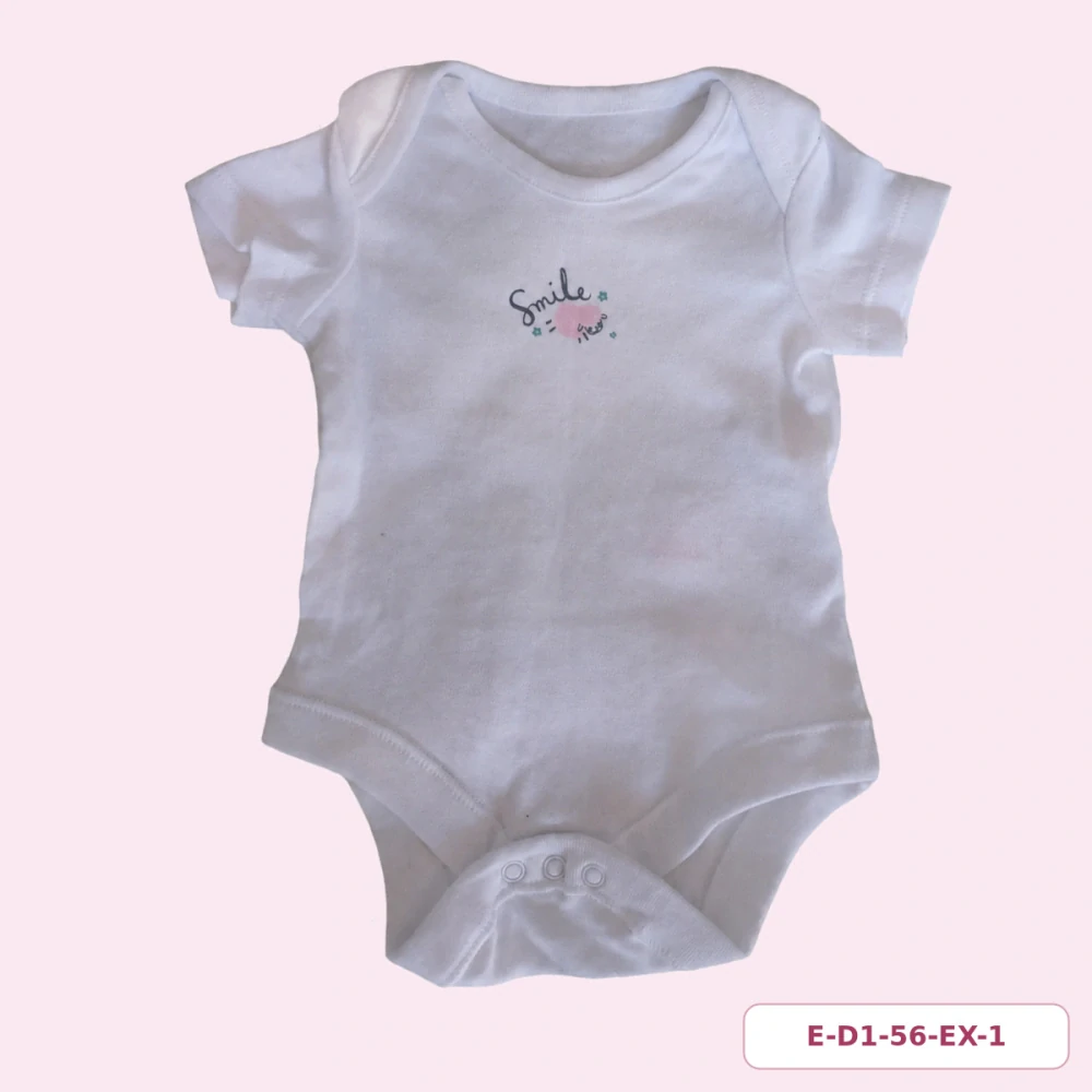 Dívčí bílé body Smile s krátkým rukávem, vel. 56