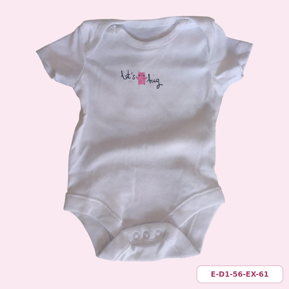 Dívčí bílé body Let’s hug s krátkým rukávem, vel. 56