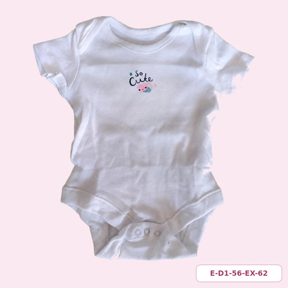Dívčí bílé body So Cute s krátkým rukávem, vel. 56