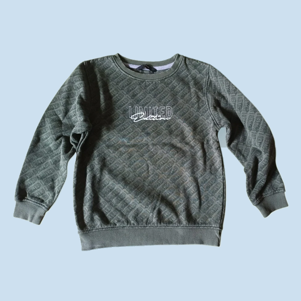 Olivově šedá mikina LIMITED, vel. 128