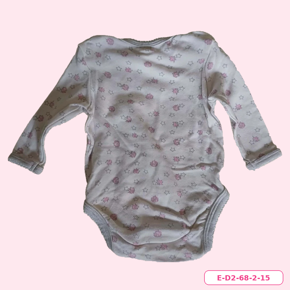Dívčí body s hvězdičkami a růžovým vzorem, vel. 68
