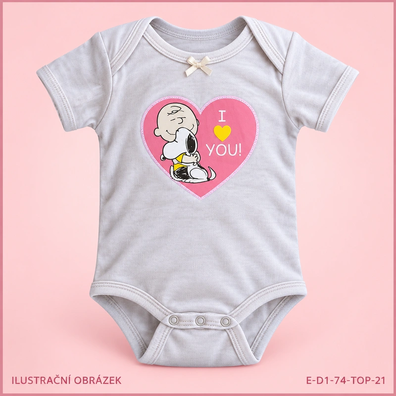 Dívčí body Peanuts se Snoopym a srdcem, vel. 74