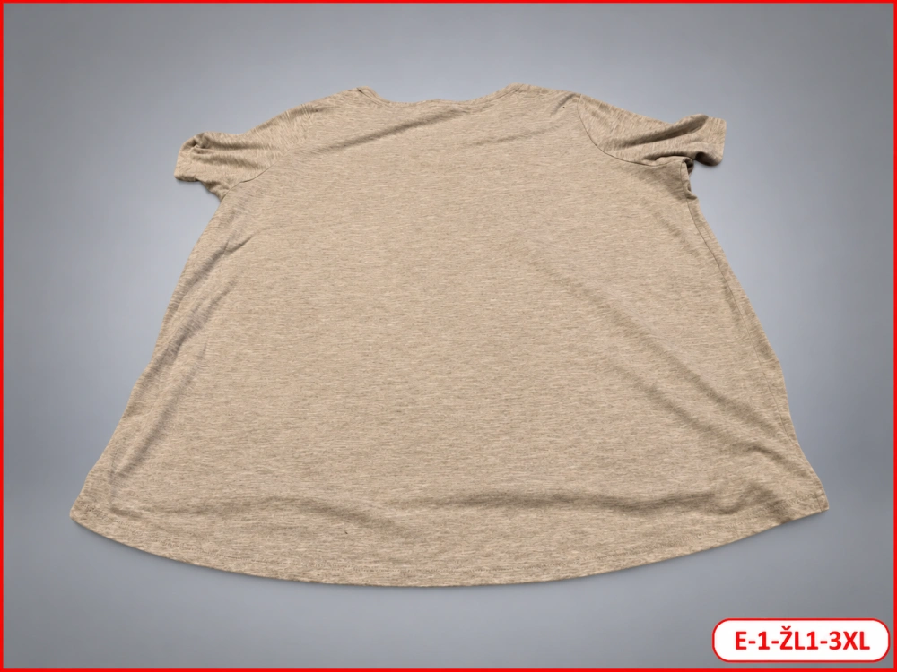 Dámské béžové melírované tričko s flitry – vel. 3XL