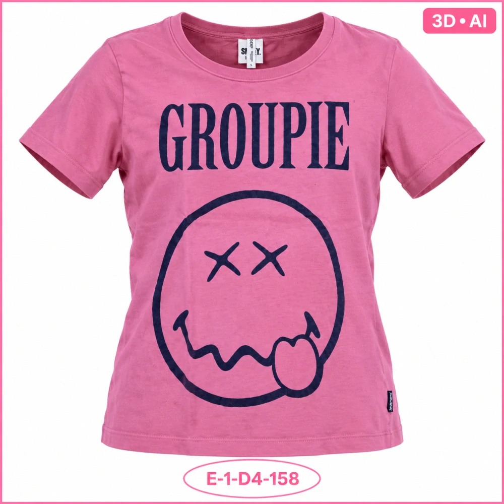 Růžové triko GROUPIE s krátkým rukávem pro slečnu, vel. 158
