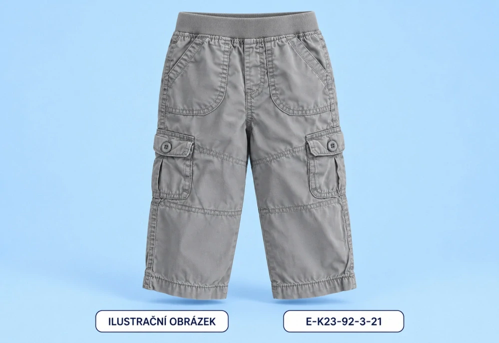 Šedé cargo kalhoty s pružným pasem, vel. 92