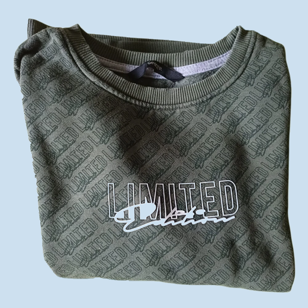 Olivově šedá mikina LIMITED, vel. 128