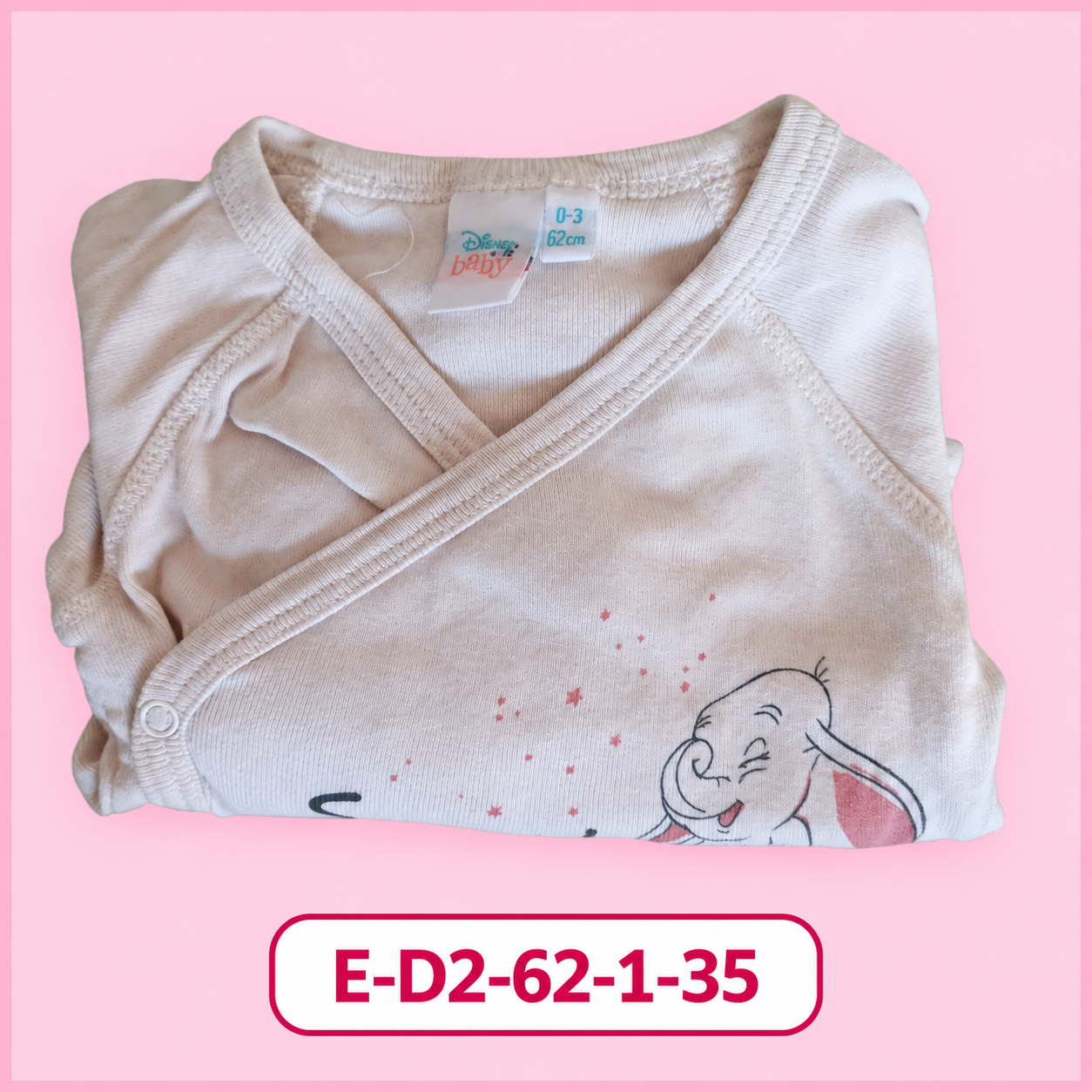 Dívčí zavinovací body se sloníkem a nápisem Sweet little baby, vel. 62