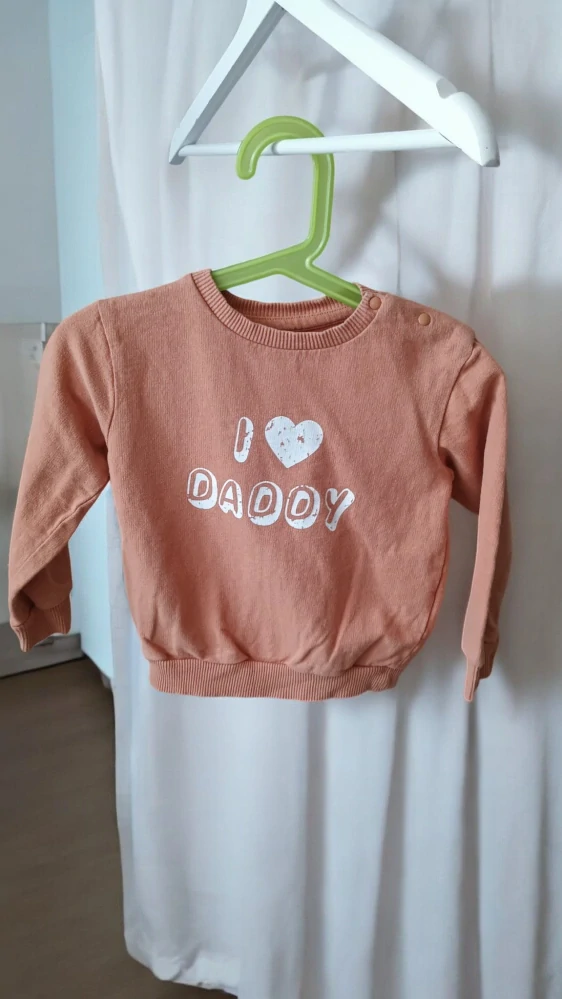 Lososová mikina s nápisem I LOVE DADDY, vel. 110