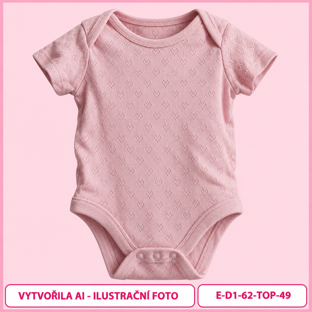 Dívčí světle růžové body s jemným srdíčkovým vzorem, vel. 62