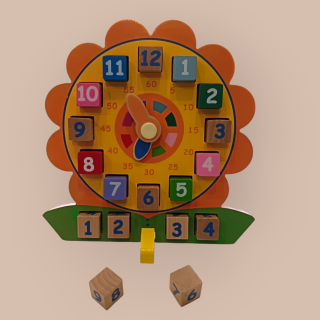 Dřevěná vkládačka - hodiny