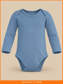Neutrální modré body s dlouhými rukávy, vel. 86