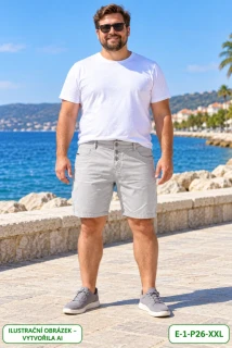 Pánské světlé kraťasy s knoflíkovým zapínáním – vel. 2XL