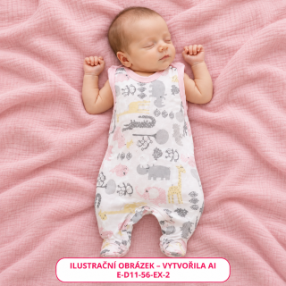 Dívčí dupačky se safari zvířátky, vel. 56