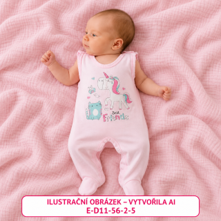 Dívčí růžové dupačky Best Friends, vel. 56