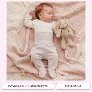 Dívčí světle růžové polodupačky s vysokým pasem, vel. 56