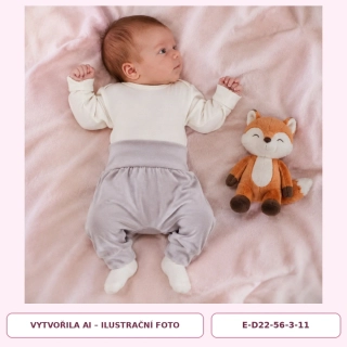 Neutrální světle šedomodré harémové tepláky, vel. 56