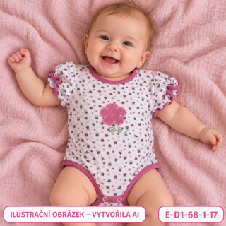 Dívčí květované body s volánkovými rukávy, vel. 68