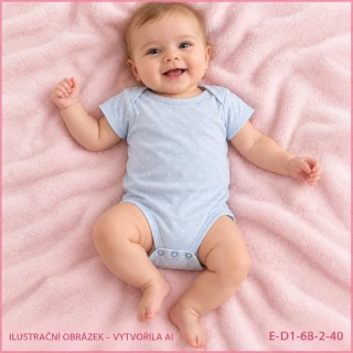 Dívčí světle modré puntíkované body, vel. 68