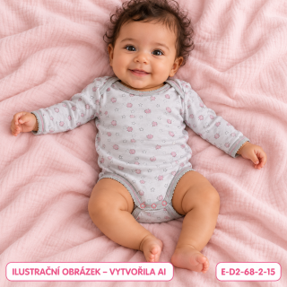 Dívčí body s hvězdičkami a růžovým vzorem, vel. 68