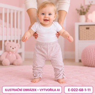 Dívčí světlé puntíkované legíny s nařasením, vel. 68