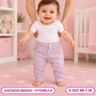 Dívčí světle fialové tepláčky se šňůrkou, vel. 68