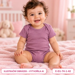 Dívčí fialové body s krátkým rukávem, vel. 74