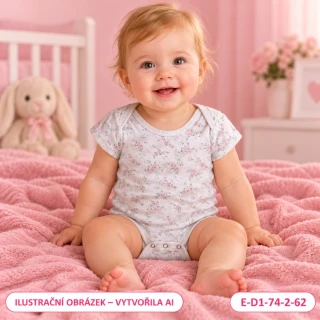 Dívčí květované body s krátkým rukávem, vel. 74
