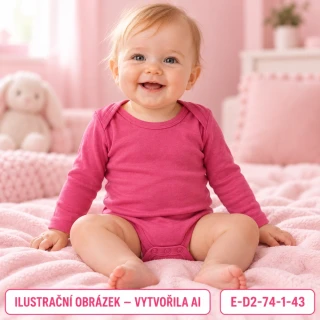 Dívčí malinové body s dlouhým rukávem, vel. 74