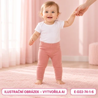 Dívčí růžové jednobarevné legíny, vel. 74