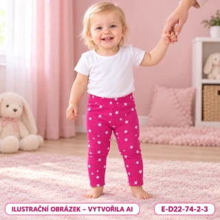 Dívčí růžové legíny s hvězdičkami, vel. 74
