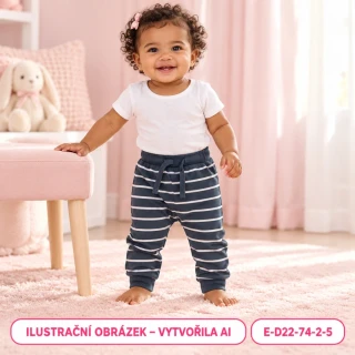 Dívčí tmavé pruhované tepláky, vel. 74
