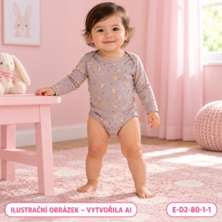 Dívčí body s veverkami a dlouhým rukávem, vel. 80