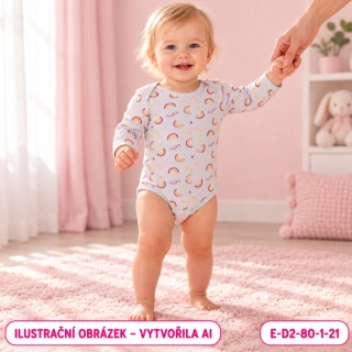 Dívčí body s duhou a dlouhým rukávem, vel. 80