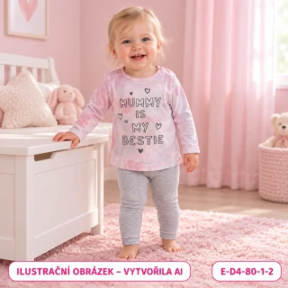 Dívčí tričko Mummy is my bestie s dlouhým rukávem, vel. 80