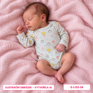 Dívčí body s dlouhým rukávem a zvířátky, vel. 56