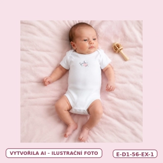 Dívčí bílé body Smile s krátkým rukávem, vel. 56