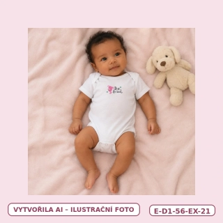 Dívčí bílé body Best friend s krátkým rukávem, vel. 56