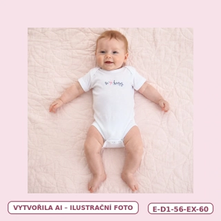 Dívčí bílé body Be happy s krátkým rukávem, vel. 56