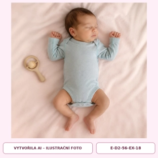 Chlapecké světle modrošedé žebrované body s dlouhým rukávem, vel. 56