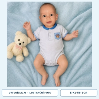 Klučičí body s límečkem, krátký rukáv – vel. 56