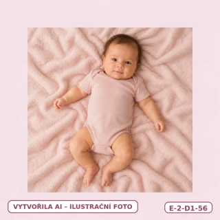 Dívčí starorůžové body s krátkým rukávem, vel. 56